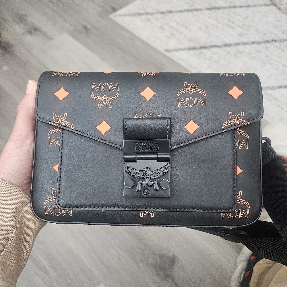 MCM Small Color Splash Logo Leather Crossbody Bag